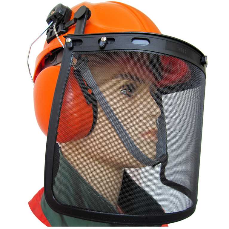 Chain saw protective helmet